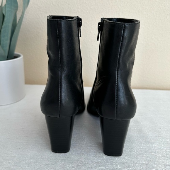 Karen Scott Jaquetta Vintage Black Leather Heeled Zip Ankle Boots Woman’s 5.5M - Picture 9 of 11